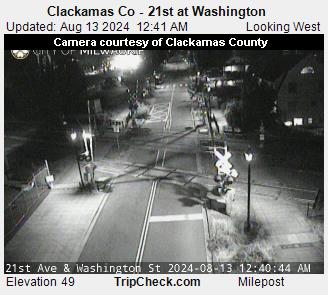 Traffic Cam Clackamas Co - 21st at Washington